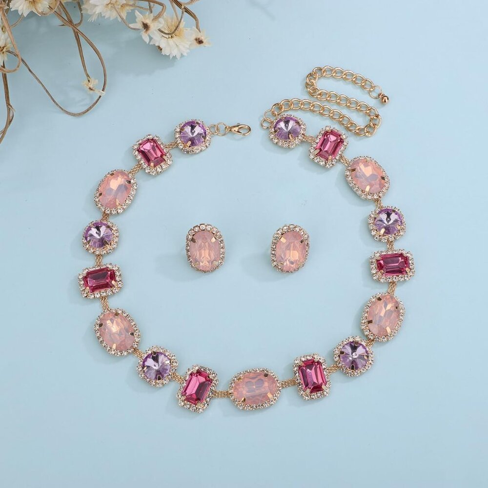 Multi-Colored Geometric Gemstone Crystal Statemen… - image 4